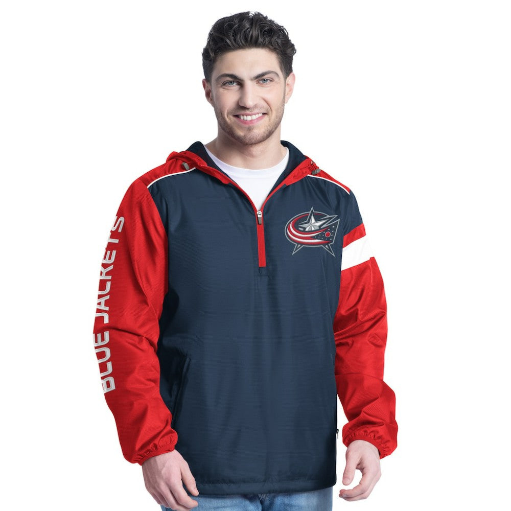 Columbus Blue Jackets G-III Sports by Carl Banks Lateral Half-Zip Hoodie Jacket - Navy/Red - NHL 202575845