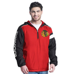 Chicago Blackhawks G-III Sports by Carl Banks Lateral Half-Zip Hoodie Jacket - Red/Black - NHL 202575850
