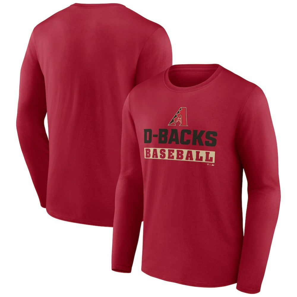 Arizona Diamondbacks Let's Go Long Sleeve T-Shirt - Red - MLB Discount