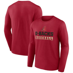 Arizona Diamondbacks Let's Go Long Sleeve T-Shirt - Red - MLB Discount