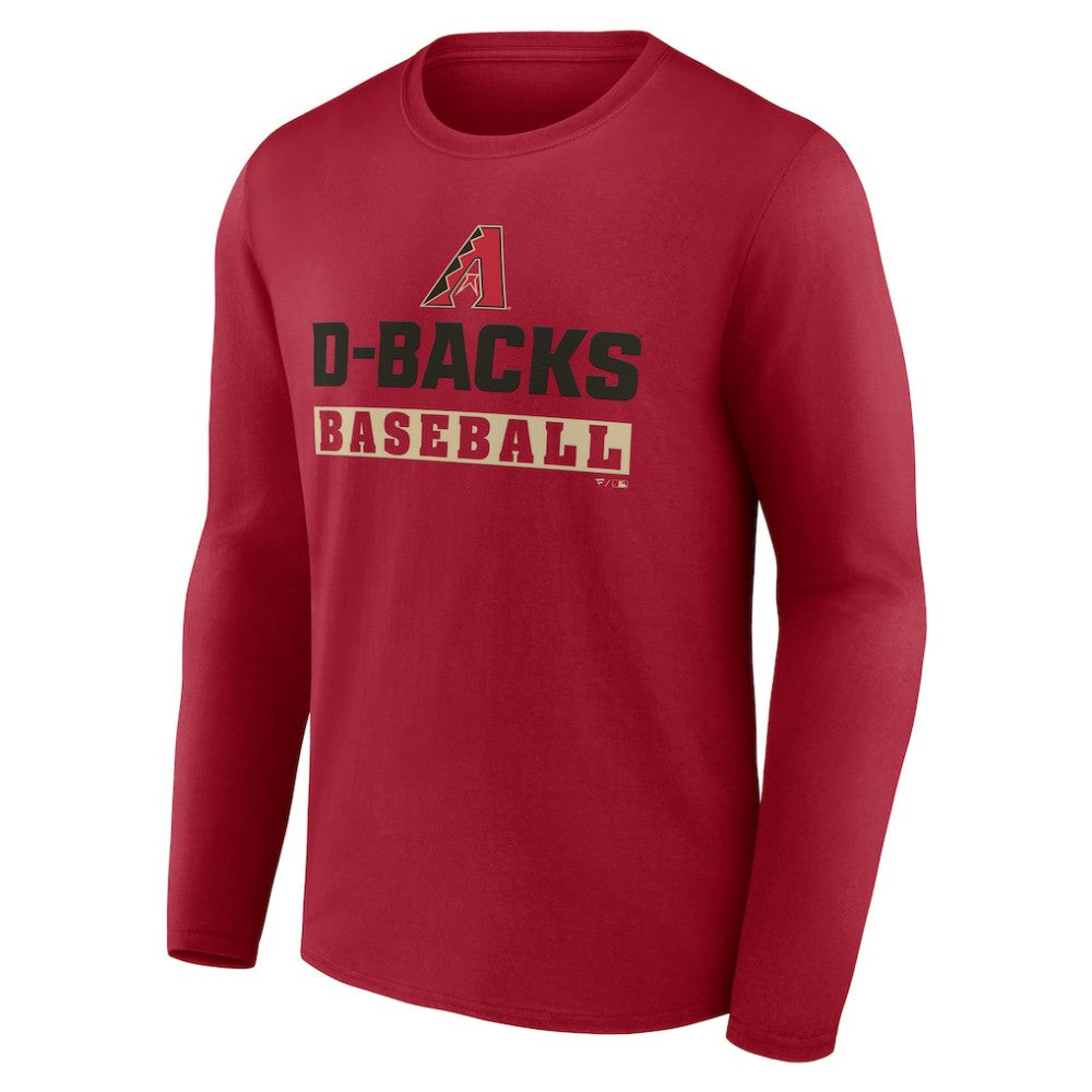 Arizona Diamondbacks Let's Go Long Sleeve T-Shirt - Red - MLB Discount