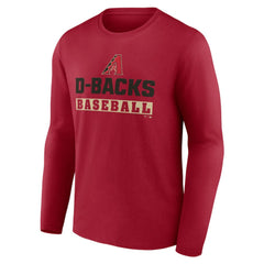 Arizona Diamondbacks Let's Go Long Sleeve T-Shirt - Red - MLB Discount