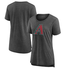 Arizona Diamondbacks Women's Weathered Official Logo Tri-Blend T-Shirt - Gray - MLB Lifestyle