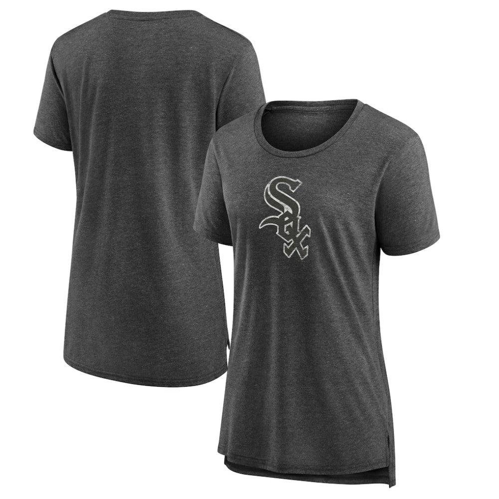 Chicago White Sox Women's Weathered Official Logo Tri-Blend T-Shirt - Gray - MLB Lifestyle