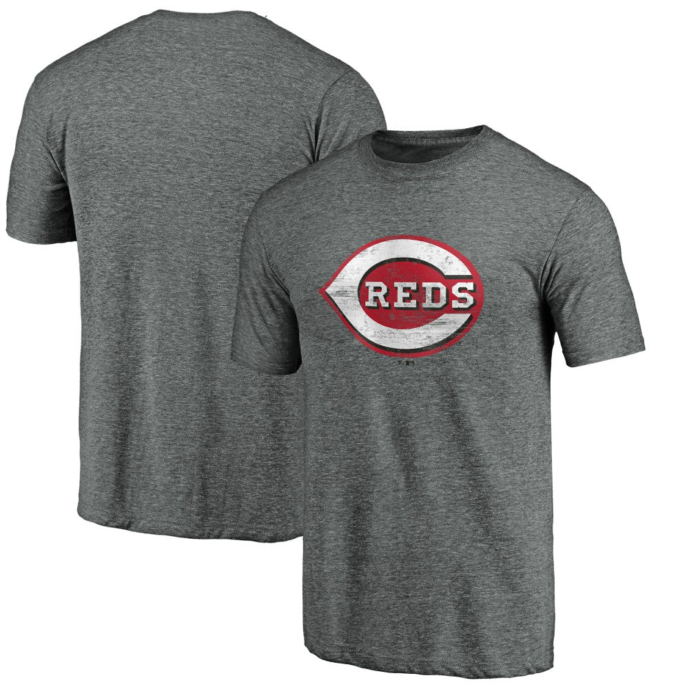 Cincinnati Reds Weathered Official Logo Tri-Blend T-Shirt - Heather Gray - MLB Online