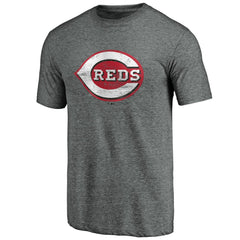 Cincinnati Reds Weathered Official Logo Tri-Blend T-Shirt - Heather Gray - MLB Online