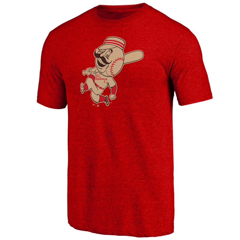 Cincinnati Reds Cooperstown Official Logo Tri-Blend T-Shirt - Red - MLB Online