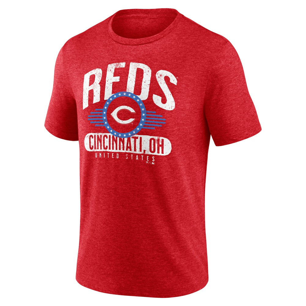 Cincinnati Reds Badge of Honor Tri-Blend T-Shirt - Red - MLB Sale