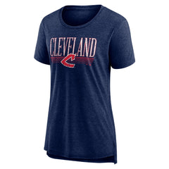 Cleveland Guardians Women's Toppler Tri-Blend T-Shirt - Navy - MLB Lifestyle