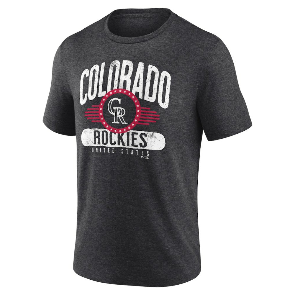 Colorado Rockies Badge of Honor Tri-Blend T-Shirt - Charcoal - MLB Online