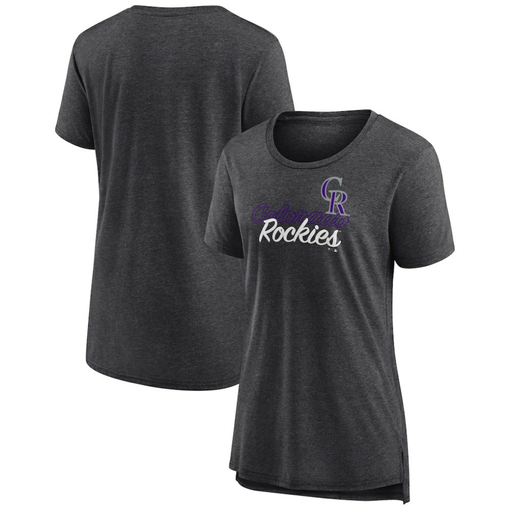 Colorado Rockies Women's Practice Time Tri-Blend T-Shirt - Gray - MLB Lifestyle
