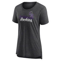 Colorado Rockies Women's Practice Time Tri-Blend T-Shirt - Gray - MLB Lifestyle