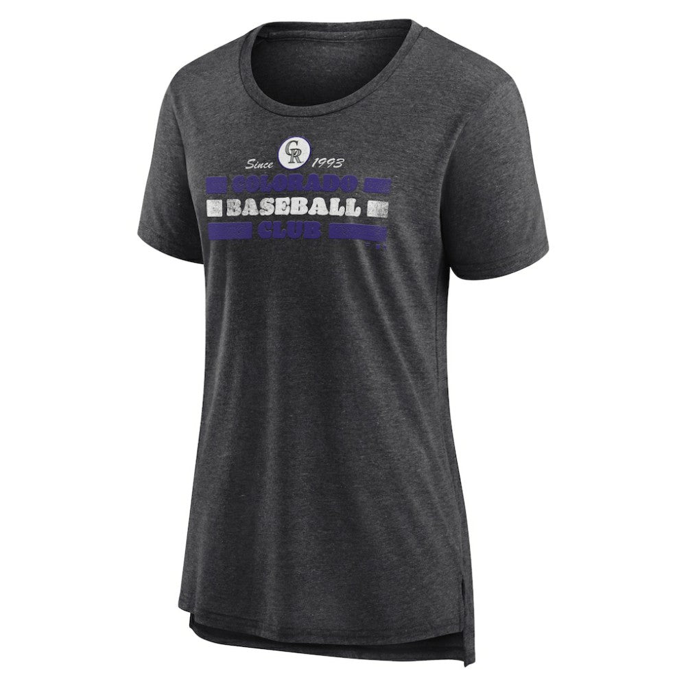 Colorado Rockies Women's Power Swing Tri-Blend T-Shirt - Gray - MLB Lifestyle