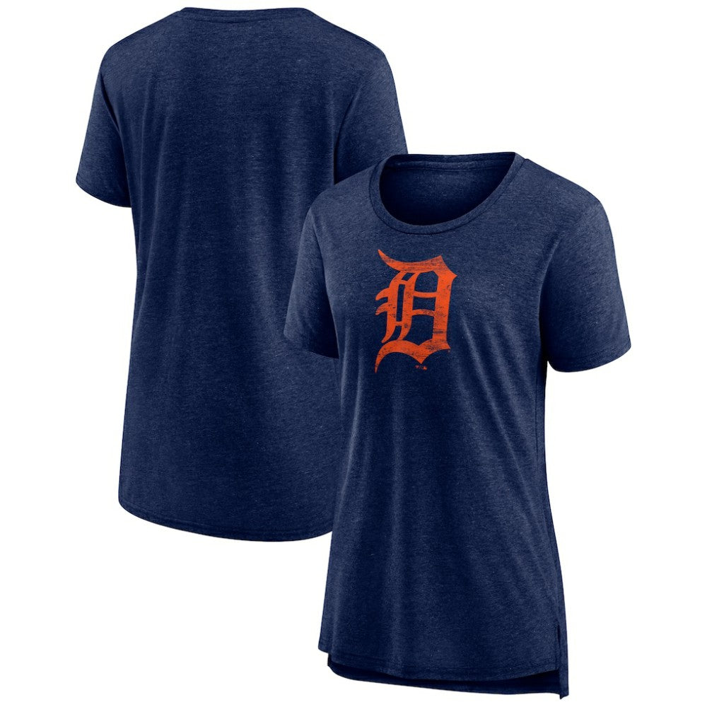 Detroit Tigers Women's Weathered Official Logo Tri-Blend T-Shirt - Navy - MLB Online