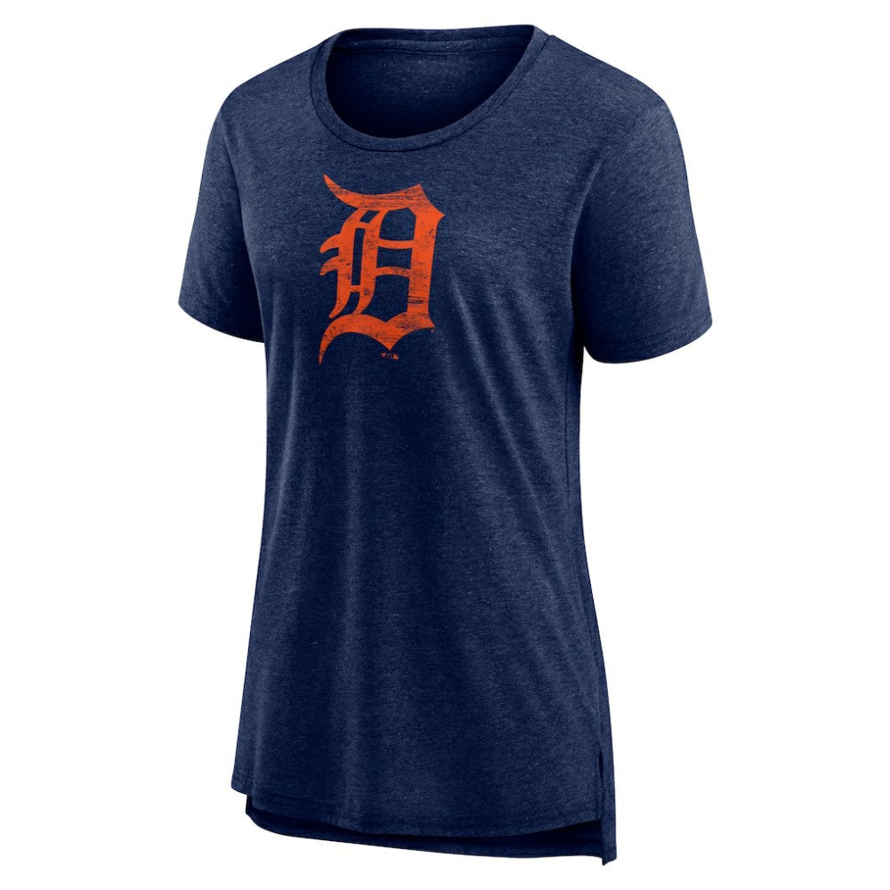 Detroit Tigers Women's Weathered Official Logo Tri-Blend T-Shirt - Navy - MLB Online