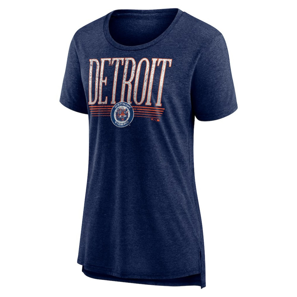 Detroit Tigers Women's Toppler Tri-Blend T-Shirt - Navy - MLB Lifestyle
