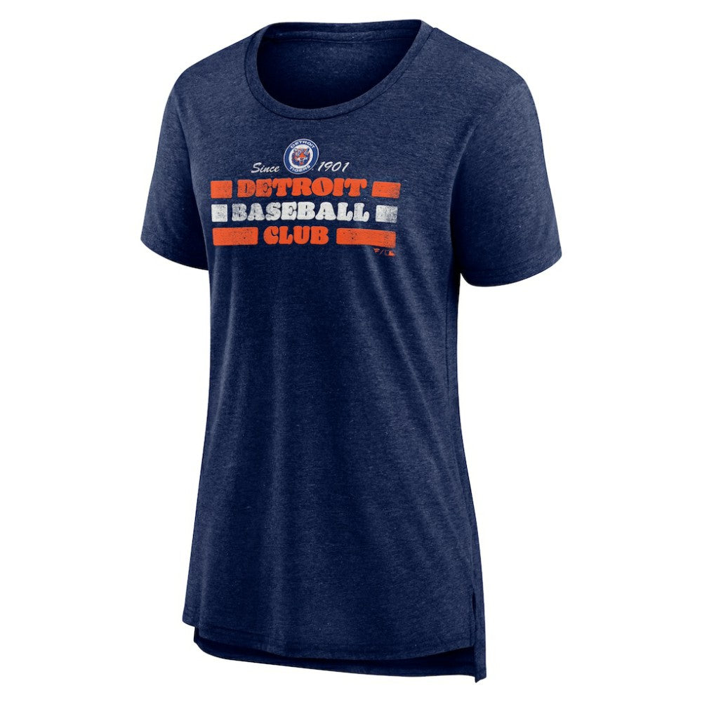 Detroit Tigers Women's Power Swing Tri-Blend T-Shirt - Navy - MLB Online