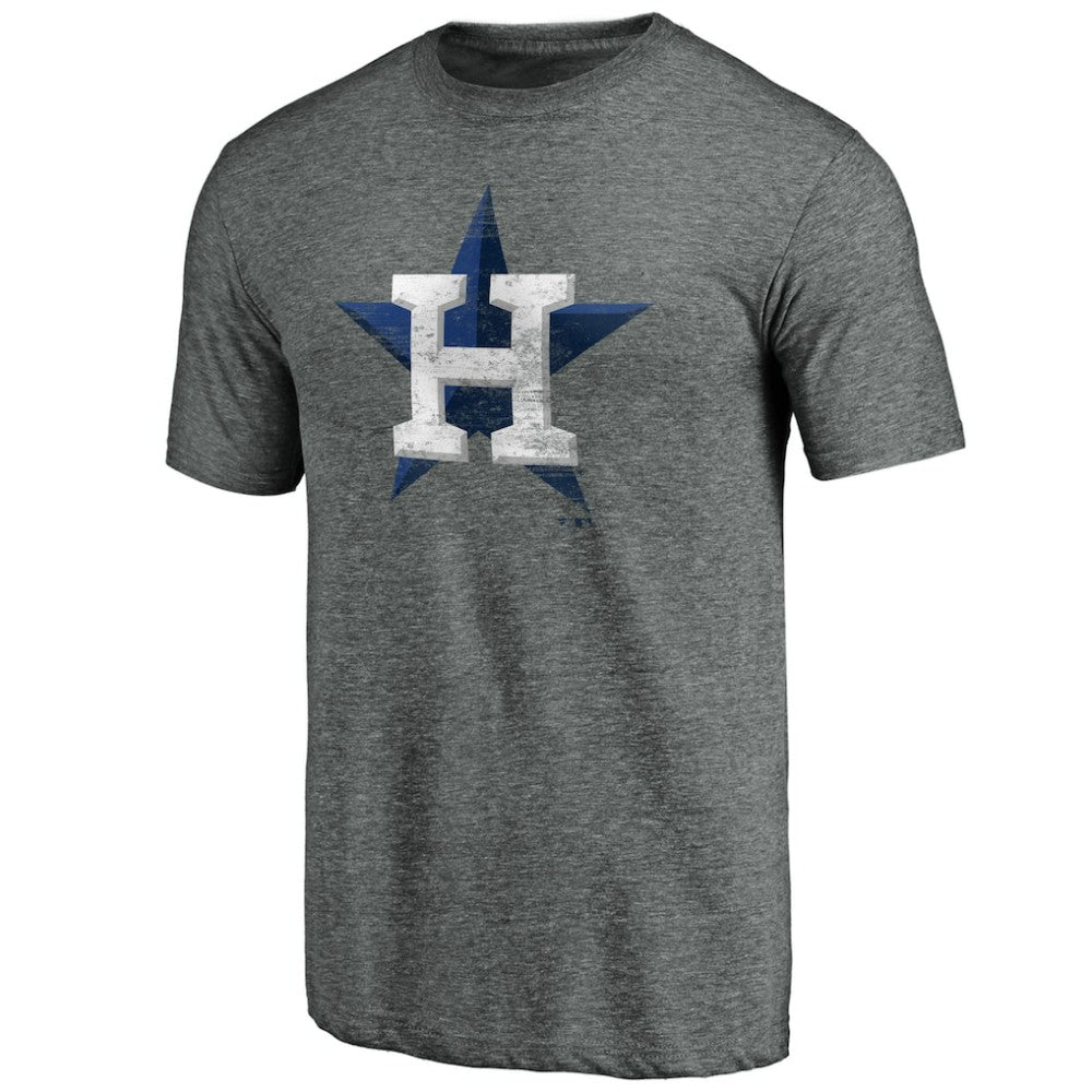 Houston Astros Weathered Official Logo Tri-Blend T-Shirt - Heather Gray - MLB on Sale