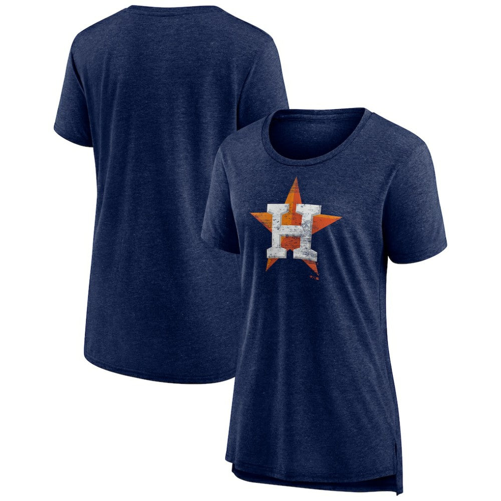Houston Astros Women's Weathered Official Logo Tri-Blend T-Shirt - Navy - MLB on Sale