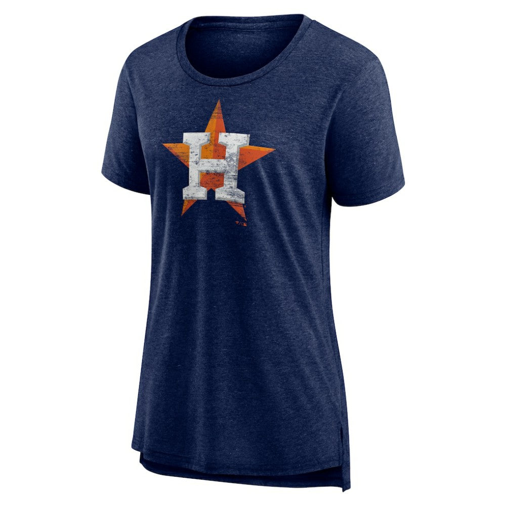 Houston Astros Women's Weathered Official Logo Tri-Blend T-Shirt - Navy - MLB on Sale