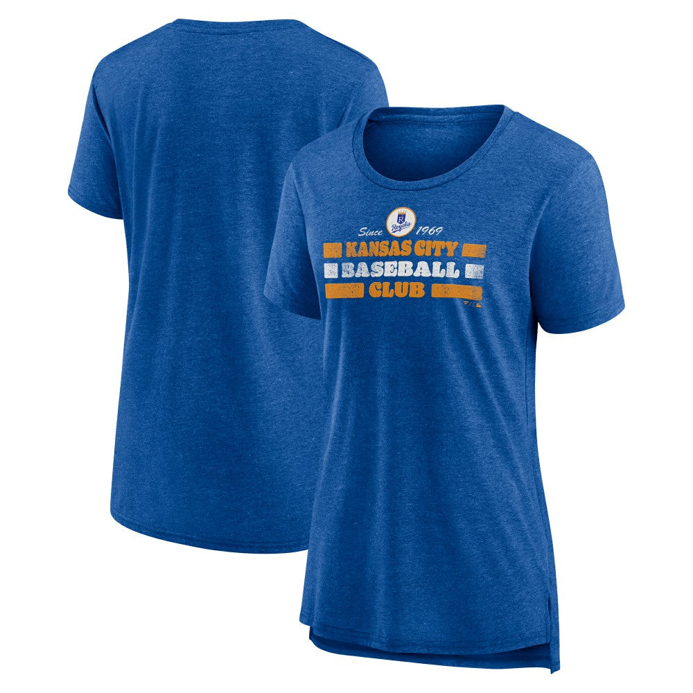 Kansas City Royals Women's Power Swing Tri-Blend T-Shirt - Royal - MLB Online
