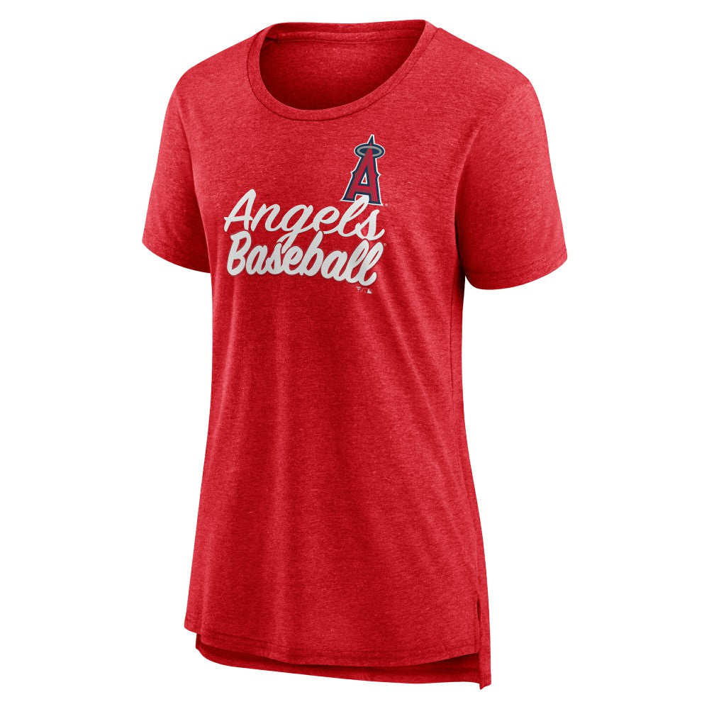 Los Angeles Angels Women's Practice Time Tri-Blend T-Shirt - Red - MLB Lifestyle