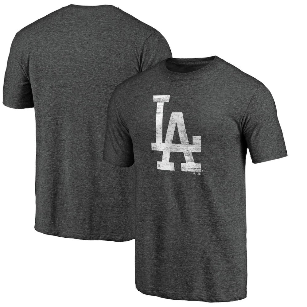 Los Angeles Dodgers Weathered Official Logo Tri-Blend T-Shirt - Charcoal - MLB on Sale
