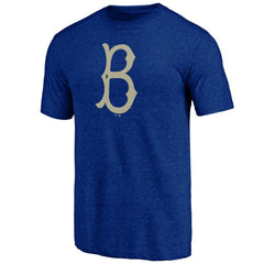 Los Angeles Dodgers Cooperstown Official Logo Tri-Blend T-Shirt - Royal - MLB on Sale