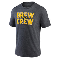 Milwaukee Brewers Brew Crew Fancy Tri-Blend T-Shirt - Charcoal - MLB Lifestyle