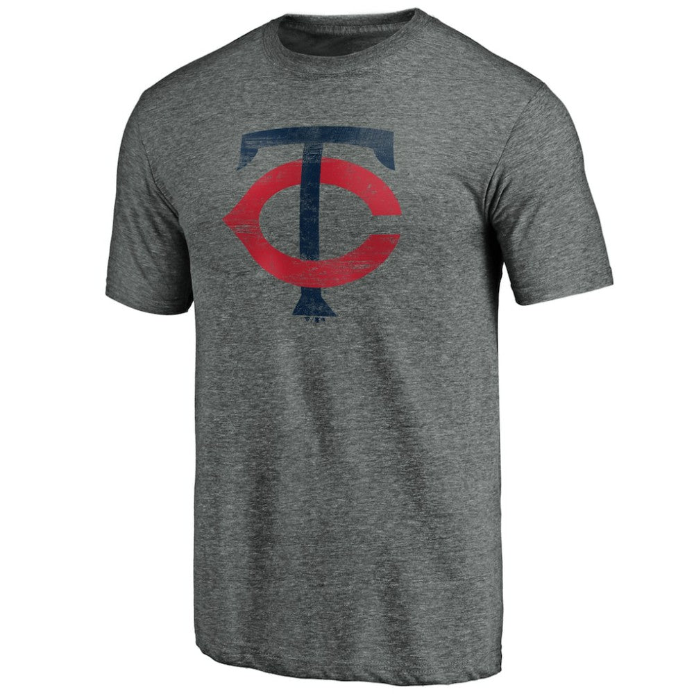 Minnesota Twins Weathered Official Logo Tri-Blend T-Shirt - Heather Gray - MLB on Sale