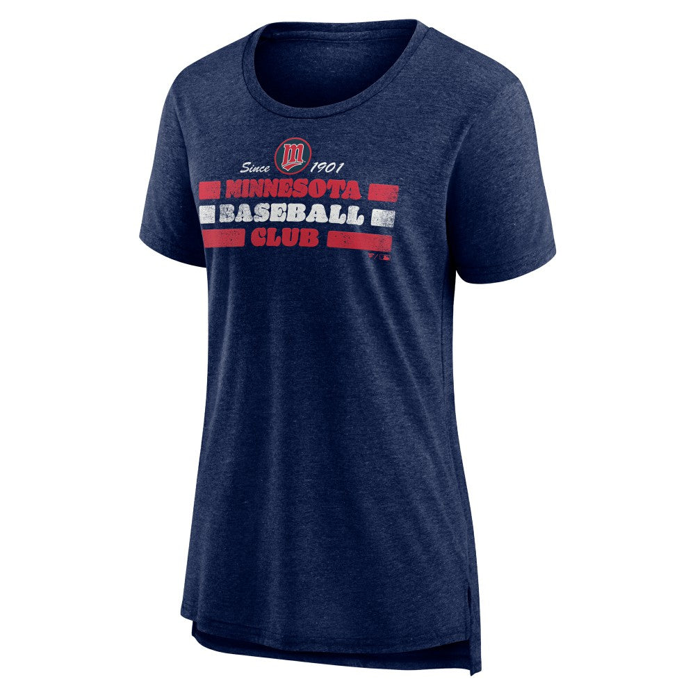 Minnesota Twins Women's Power Swing Tri-Blend T-Shirt - Navy - MLB Online
