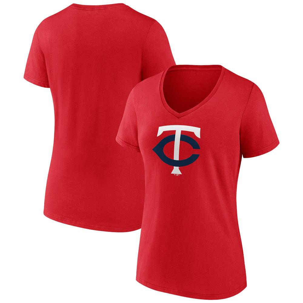 Minnesota Twins Women's Official Logo V-Neck T-Shirt - Red - MLB on Sale