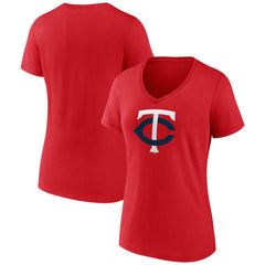 Minnesota Twins Women's Official Logo V-Neck T-Shirt - Red - MLB on Sale