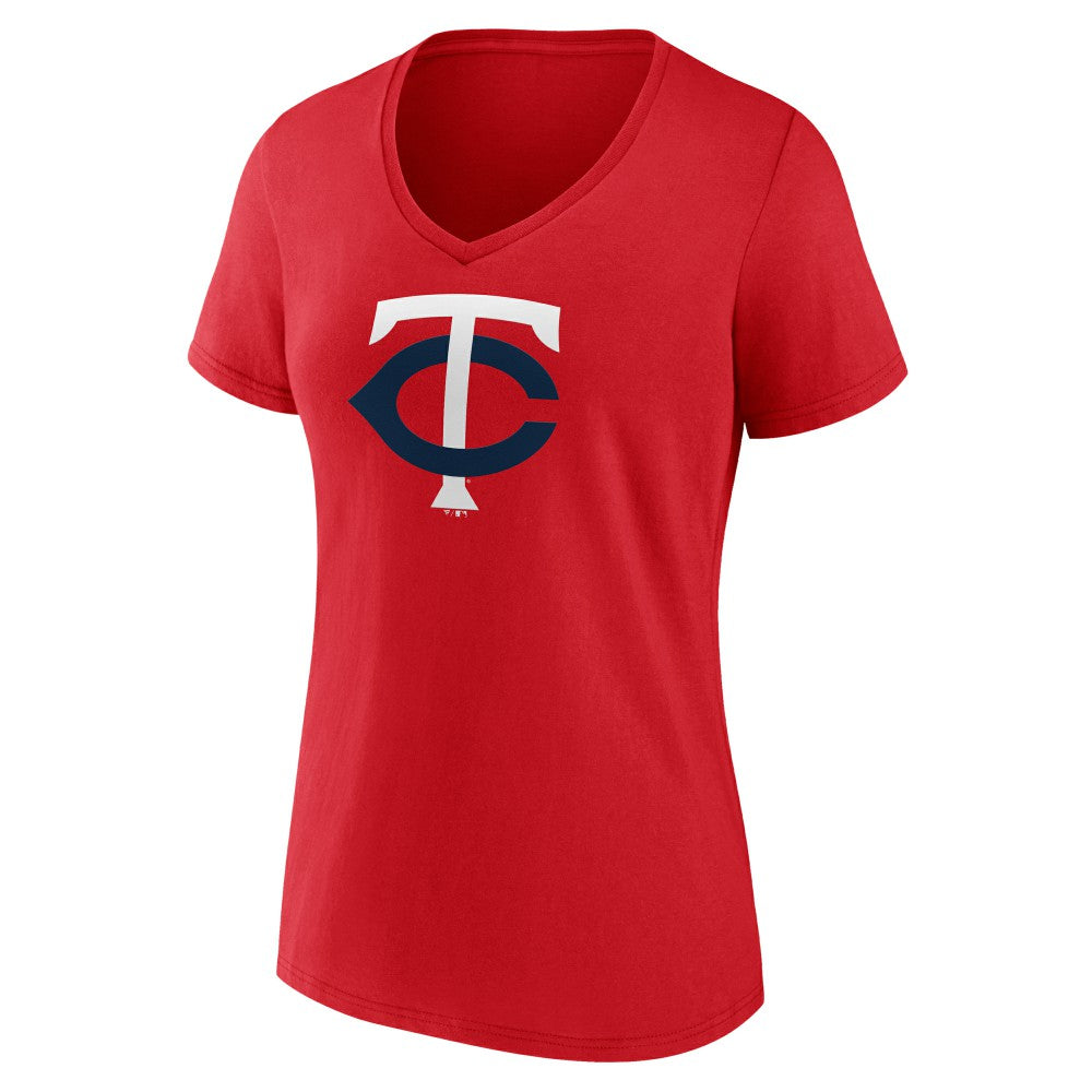 Minnesota Twins Women's Official Logo V-Neck T-Shirt - Red - MLB on Sale