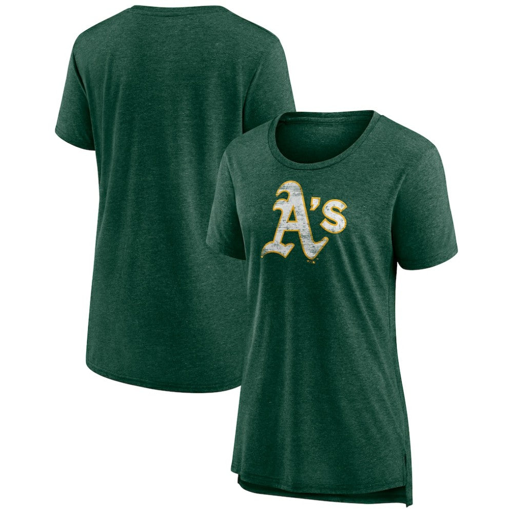 Athletics Women's Weathered Official Logo Tri-Blend T-Shirt - Green - MLB Online