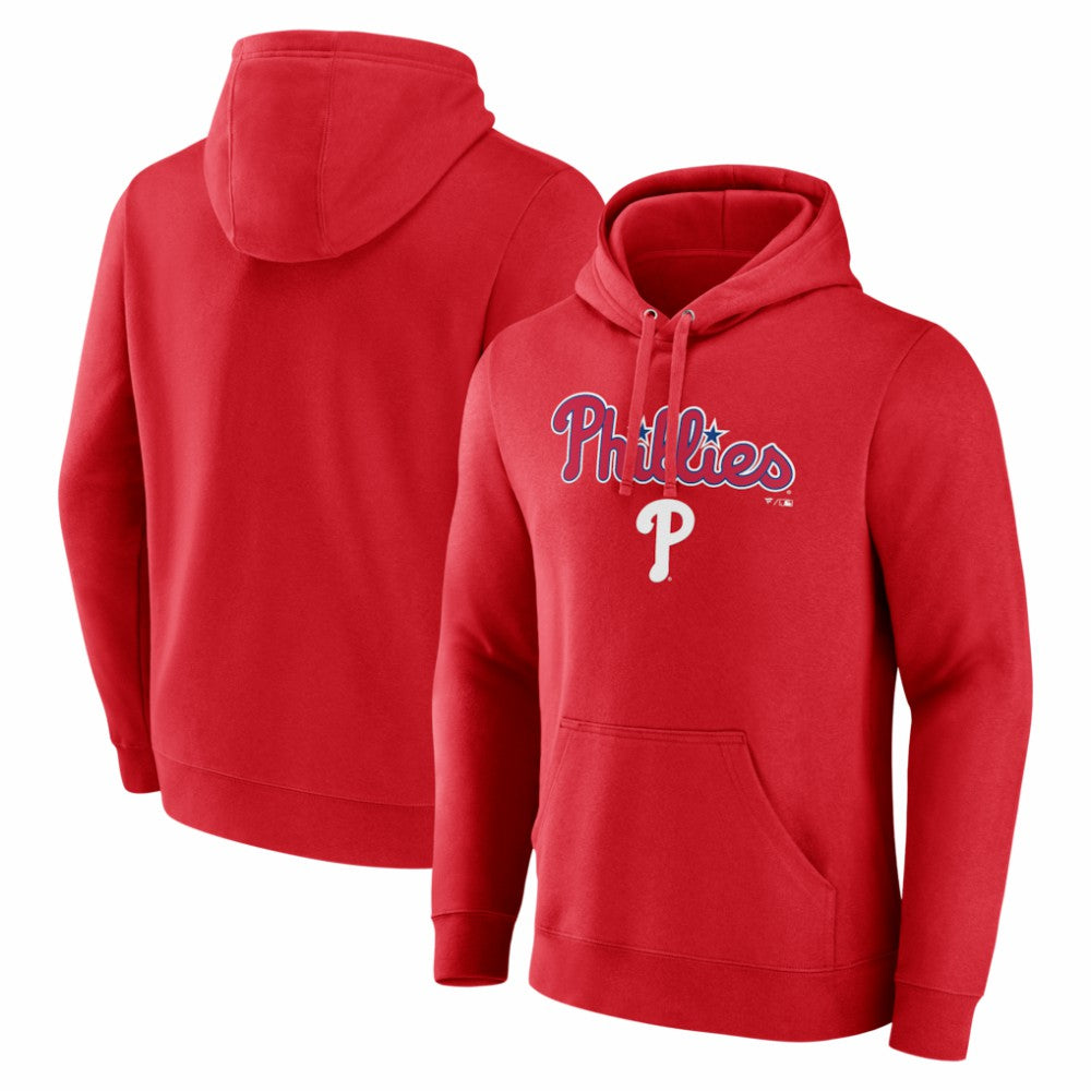 Philadelphia Phillies Team Lockup Pullover Hoodie - Red - MLB Online