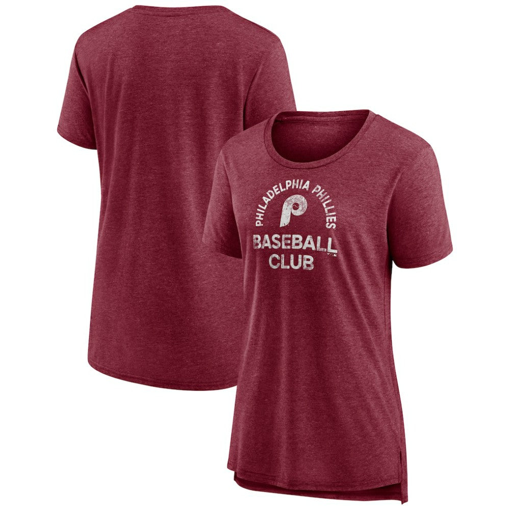 Philadelphia Phillies Women's Selected First Tri-Blend T-Shirt - Burgundy - MLB Discount