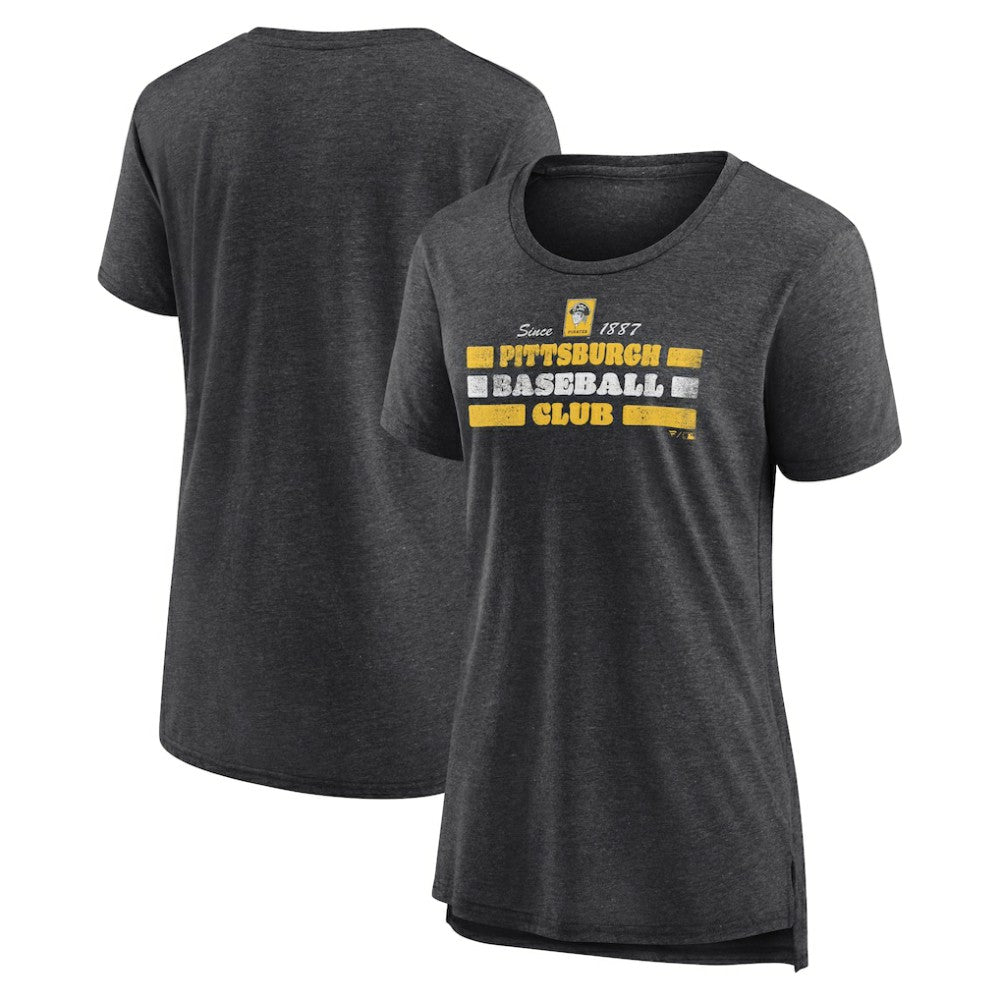 Pittsburgh Pirates Women's Power Swing Tri-Blend T-Shirt - Gray - MLB Discount