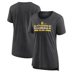 Pittsburgh Pirates Women's Power Swing Tri-Blend T-Shirt - Gray - MLB Discount