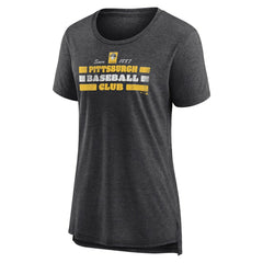 Pittsburgh Pirates Women's Power Swing Tri-Blend T-Shirt - Gray - MLB Discount