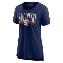 San Diego Padres Women's Toppler Tri-Blend T-Shirt - Navy - MLB Sale