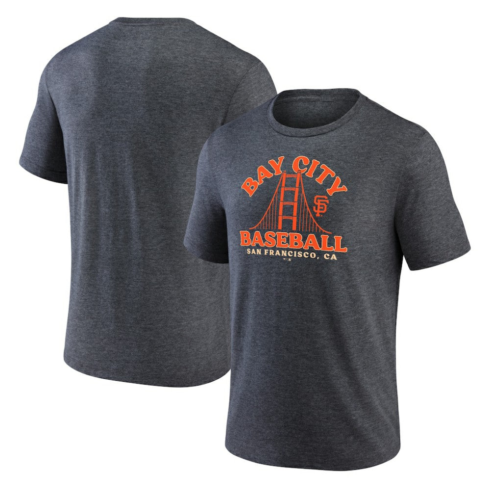 San Francisco Giants Bay City Baseball Tri-Blend T-Shirt - Charcoal - MLB Sale