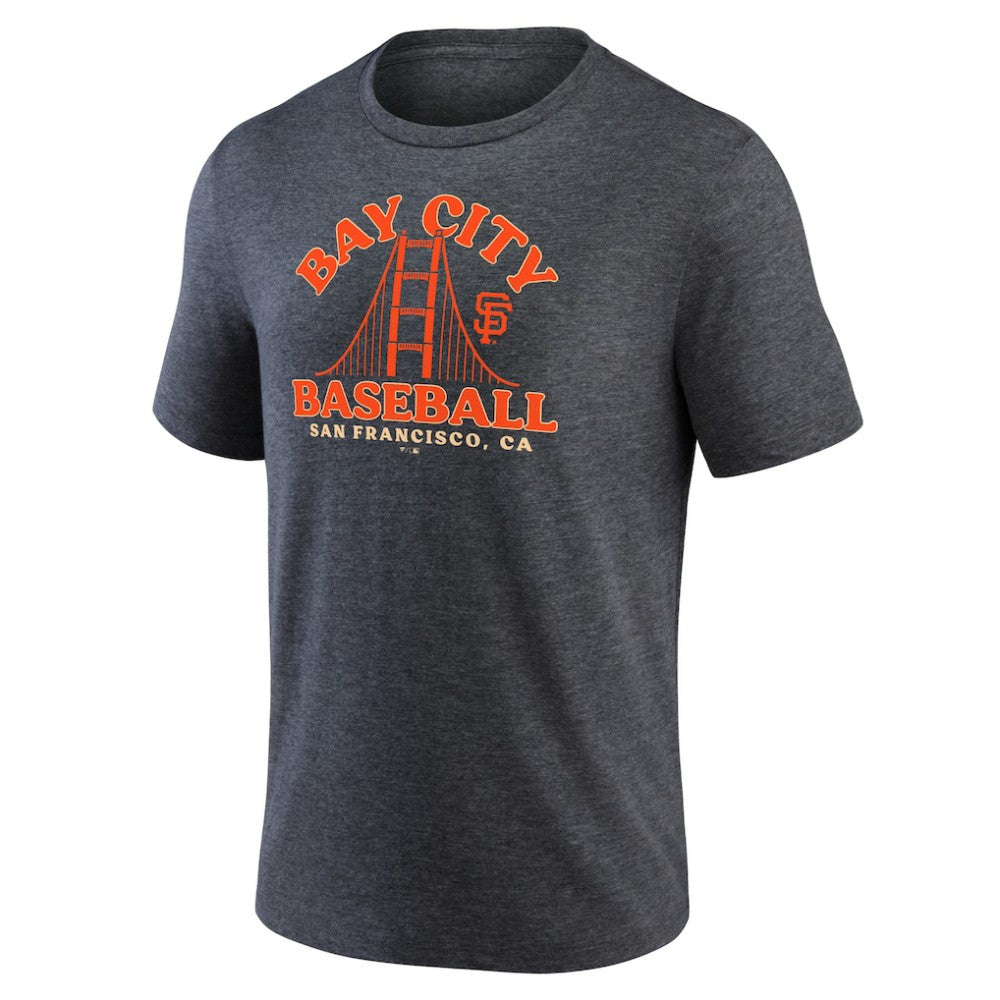 San Francisco Giants Bay City Baseball Tri-Blend T-Shirt - Charcoal - MLB Sale
