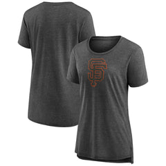 San Francisco Giants Women's Weathered Official Logo Tri-Blend T-Shirt - Gray - MLB Online