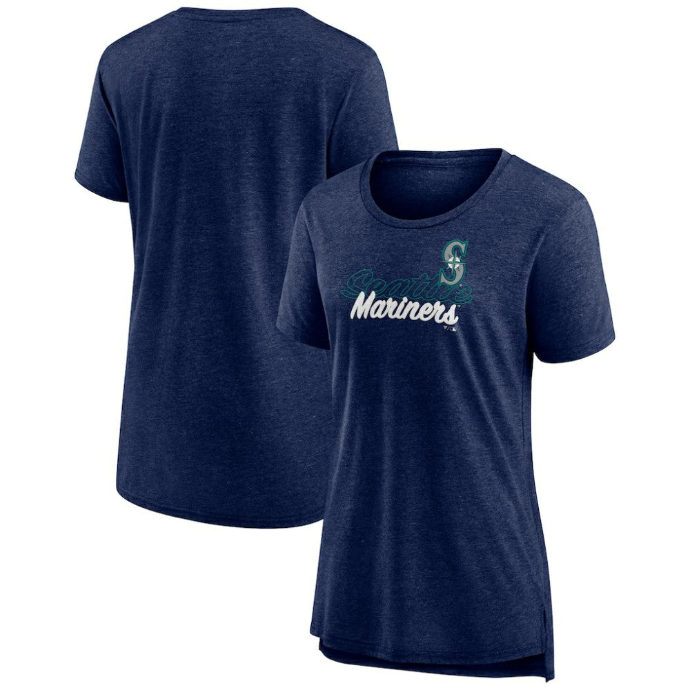 Seattle Mariners Women's Practice Time Tri-Blend T-Shirt - Navy - MLB Sale