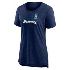 Seattle Mariners Women's Practice Time Tri-Blend T-Shirt - Navy - MLB Sale