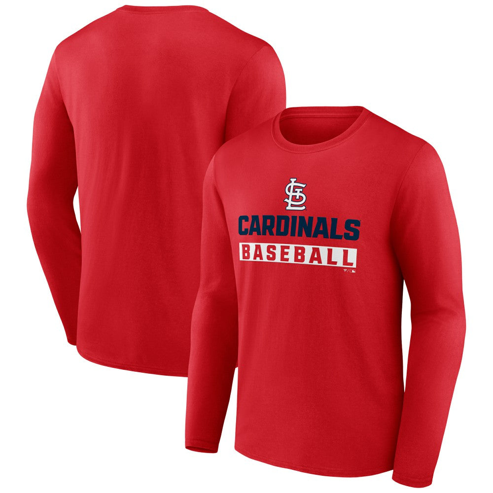 St. Louis Cardinals Let's Go Long Sleeve T-Shirt - Red - MLB Lifestyle