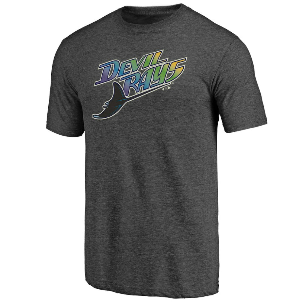 Tampa Bay Rays Cooperstown Official Logo Tri-Blend T-Shirt - Charcoal - MLB Sale