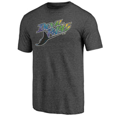 Tampa Bay Rays Cooperstown Official Logo Tri-Blend T-Shirt - Charcoal - MLB Sale