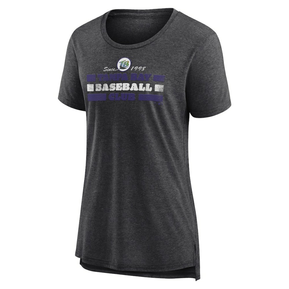 Tampa Bay Rays Women's Power Swing Tri-Blend T-Shirt - Gray - MLB Lifestyle